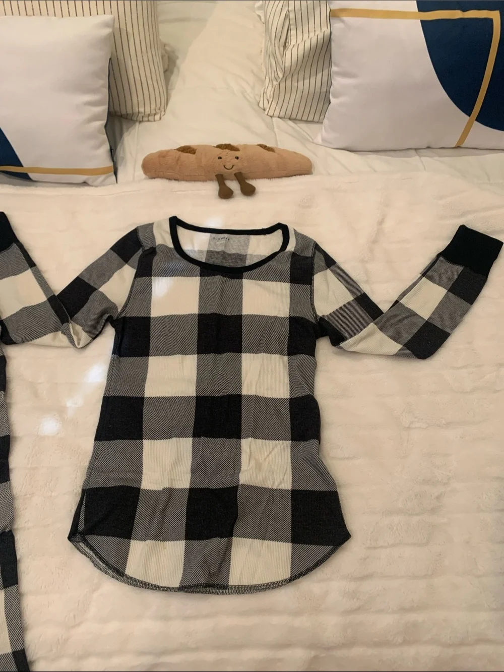 Old Navy Black and White Checkered Kids Pajama Set